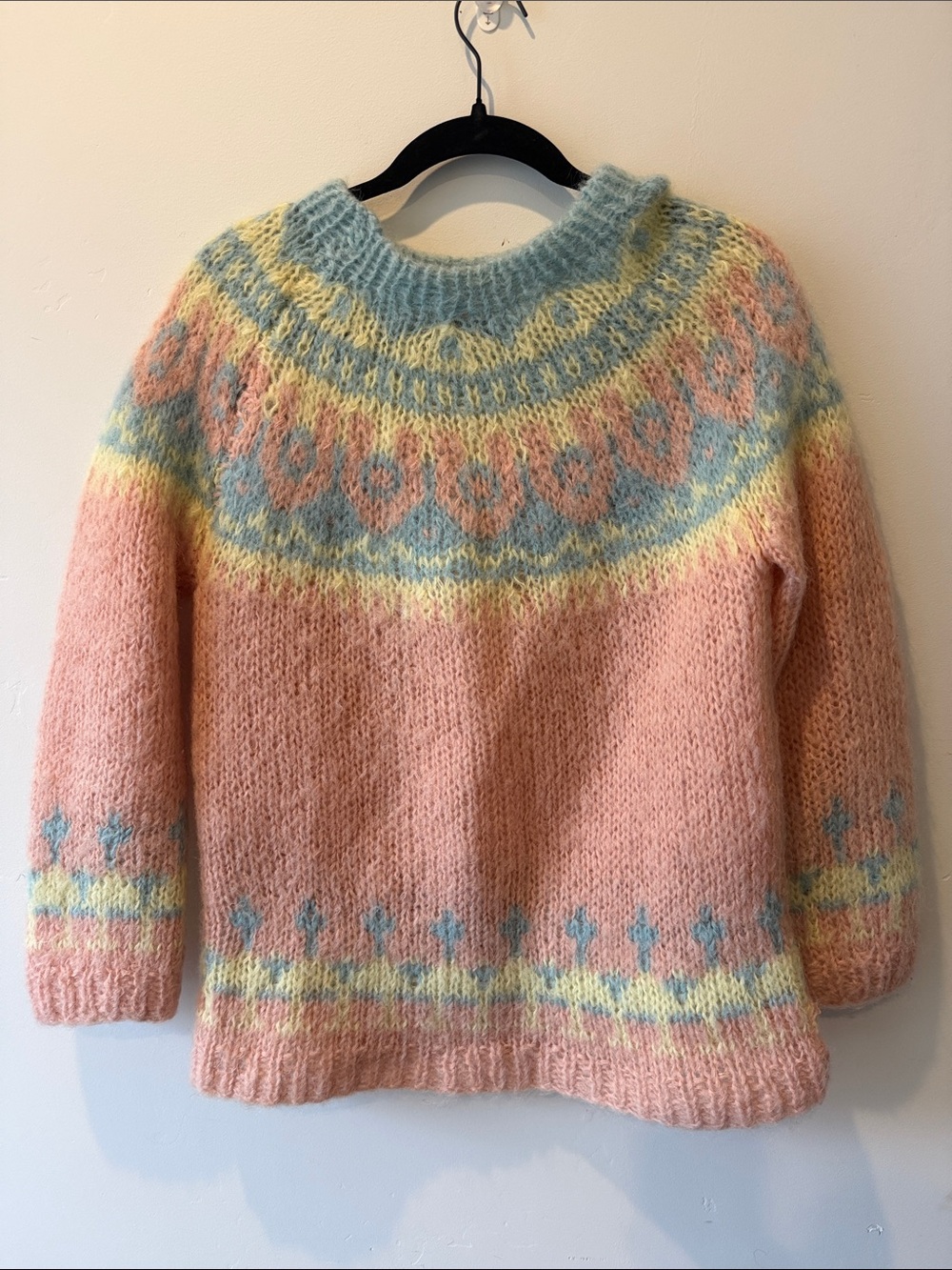 Pastel Fair Isle Wool Sweater - Pastel